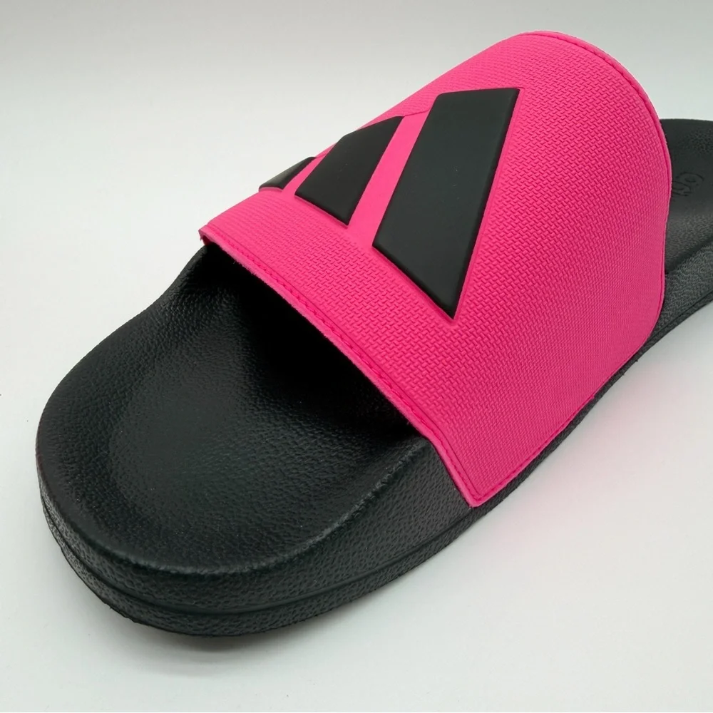 Adidas Adilette Shower Slide Sandals Cushioned Black Pink Men's Size 16 NEW